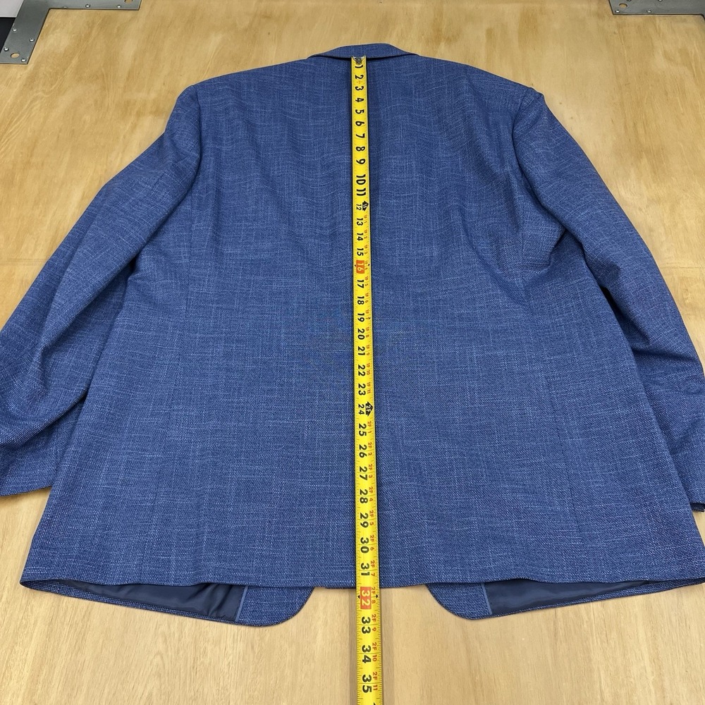 Michael Kors Hopsack Blazer Mens 46L Long Classic Fit Polyester Stretch Blue - Picture 5 of 11